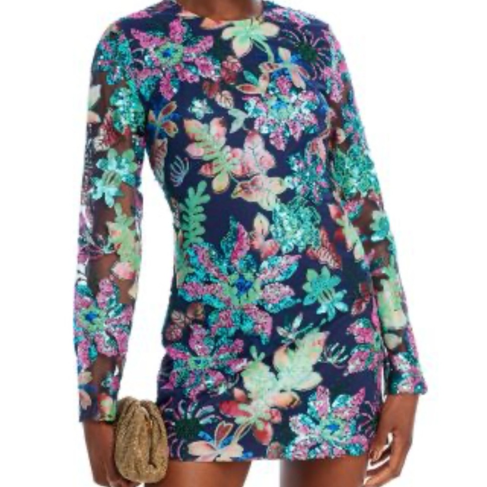 Ramy Brook Multicolor Floral Long Sleeve Dress